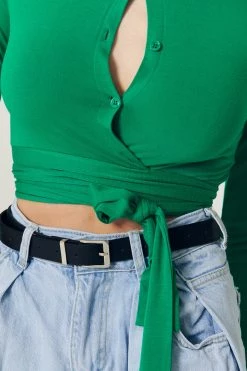 Storets Mely Buttoned Wrap Top CLOTHING