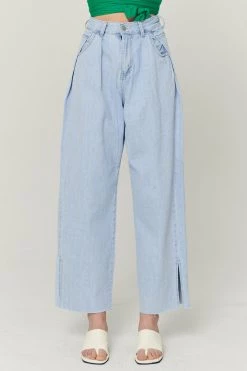 STORETS CLOTHING Marci Pintucked Slit Jeans