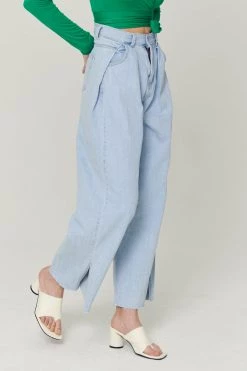 STORETS CLOTHING Marci Pintucked Slit Jeans