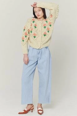 STORETS Influencer Lily Floral Embroidered Knit Cardigan