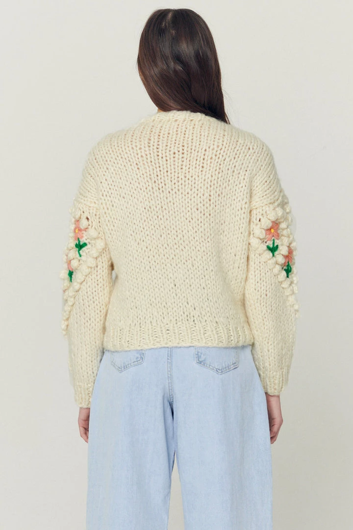 STORETS Influencer Lily Floral Embroidered Knit Cardigan