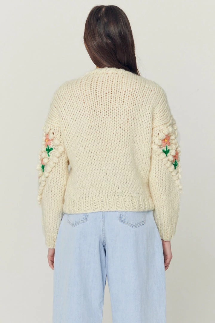STORETS Influencer Lily Floral Embroidered Knit Cardigan