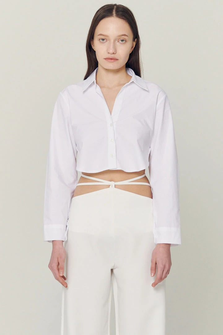 STORETS Mila Back String Crop Shirt