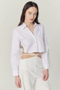 STORETS Mila Back String Crop Shirt