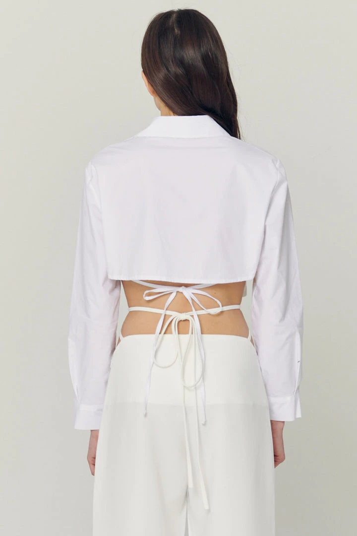 STORETS Mila Back String Crop Shirt