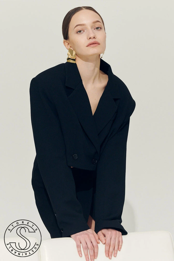 STORETS Sustainable OUTERWEARS Re:born Eva Two Button Crop Blazer