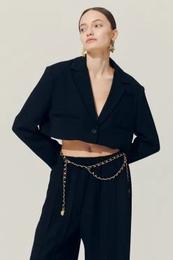 STORETS Sustainable OUTERWEARS Re:born Daisy One Button Crop Blazer