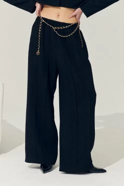 STORETS Sustainable Re:born Daisy Frayed Trim Wide Pants BOTTOMS