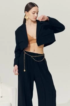 STORETS Sustainable OUTERWEARS Re:born Daisy One Button Crop Blazer