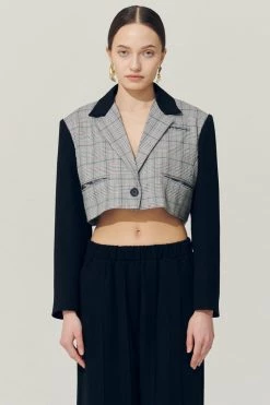 STORETS Sustainable OUTERWEARS Re:born Daisy One Button Crop Blazer