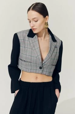 STORETS Sustainable OUTERWEARS Re:born Daisy One Button Crop Blazer