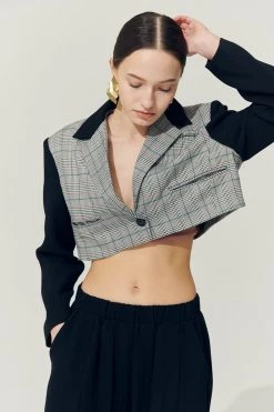 STORETS Sustainable OUTERWEARS Re:born Daisy One Button Crop Blazer