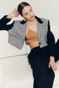 STORETS Sustainable OUTERWEARS Re:born Daisy One Button Crop Blazer