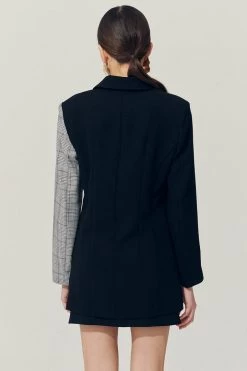 STORETS Sustainable OUTERWEARS Re:born Bea Check Color Block Blazer
