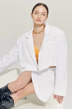 STORETS Sustainable Re:born Eva Two Button Crop Blazer OUTERWEARS