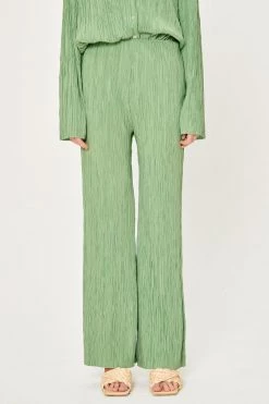STORETS Maria Flared Leg Plisse Pants