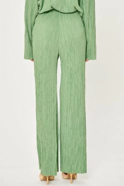 STORETS Maria Flared Leg Plisse Pants