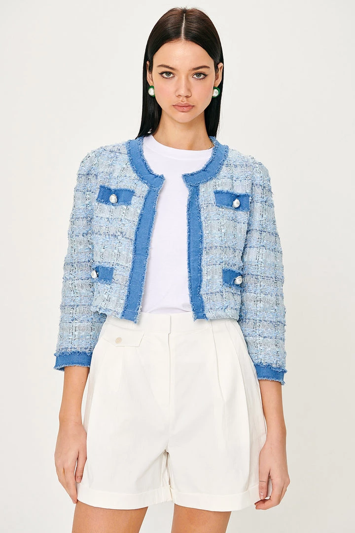 STORETS Mia Denim Inset Tweed Jacket