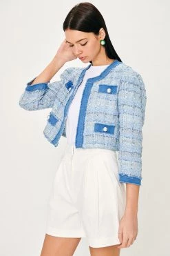 STORETS Mia Denim Inset Tweed Jacket WHAT'S NEW