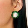 STORETS Grace Pearl Green Bold Earring