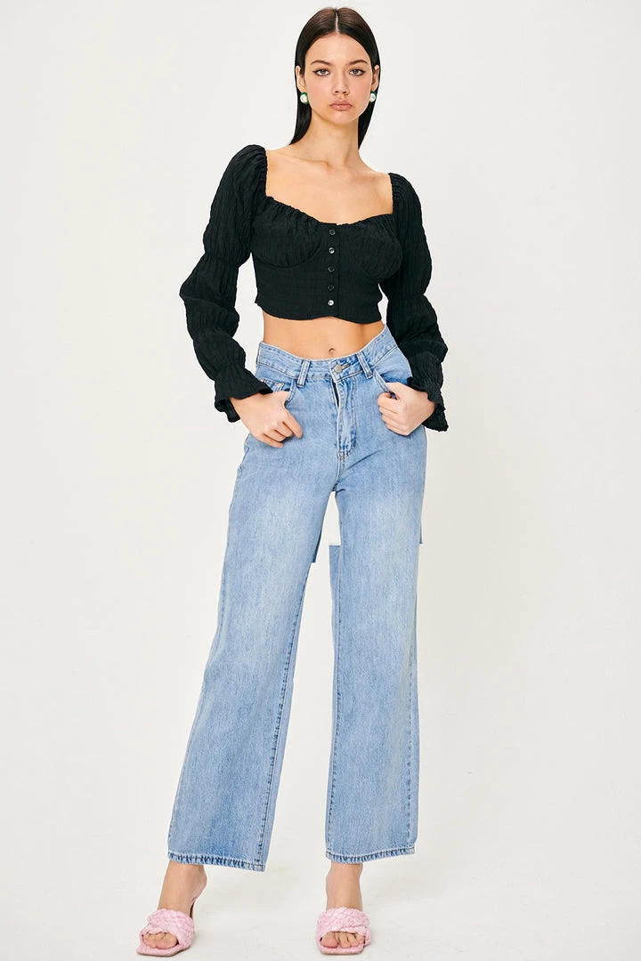 STORETS CLOTHING Jane Smocked Crinkle Blouse