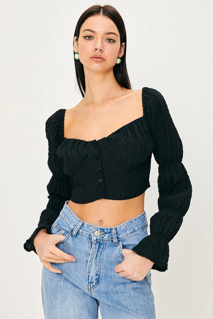 STORETS CLOTHING Jane Smocked Crinkle Blouse