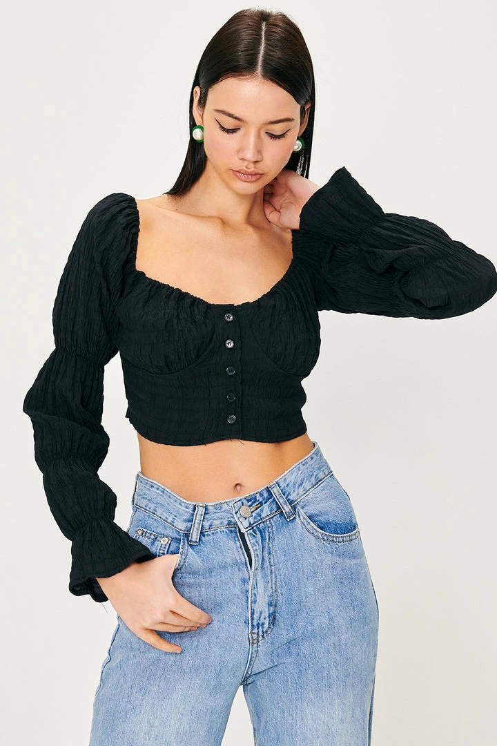 STORETS CLOTHING Jane Smocked Crinkle Blouse