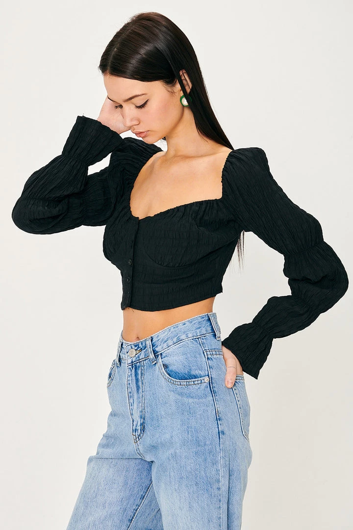 STORETS CLOTHING Jane Smocked Crinkle Blouse