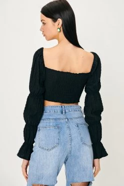 STORETS CLOTHING Jane Smocked Crinkle Blouse