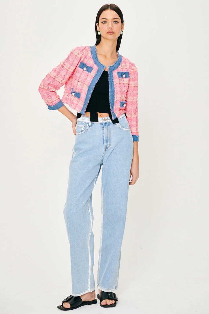 STORETS Mia Denim Inset Tweed Jacket