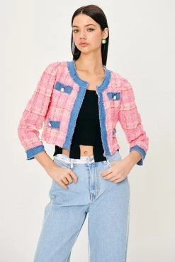 STORETS Mia Denim Inset Tweed Jacket