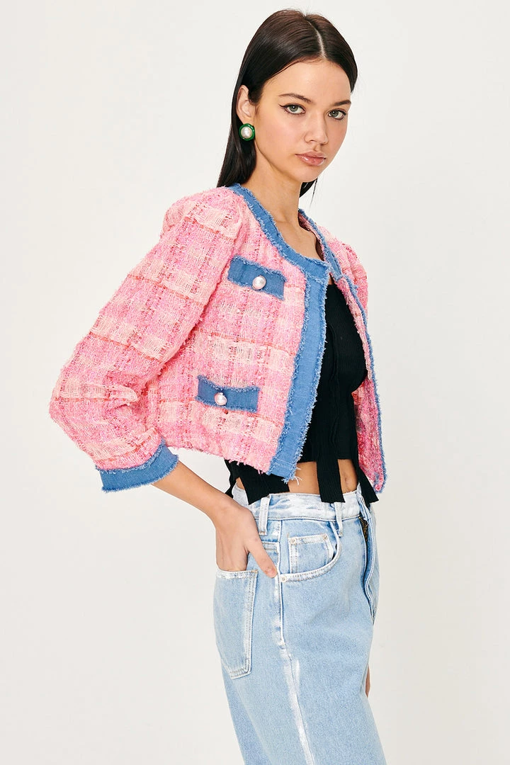 STORETS Mia Denim Inset Tweed Jacket