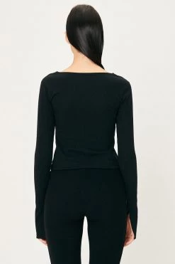 Storets WHAT'S NEW Remi Front Holes Ribbed Top