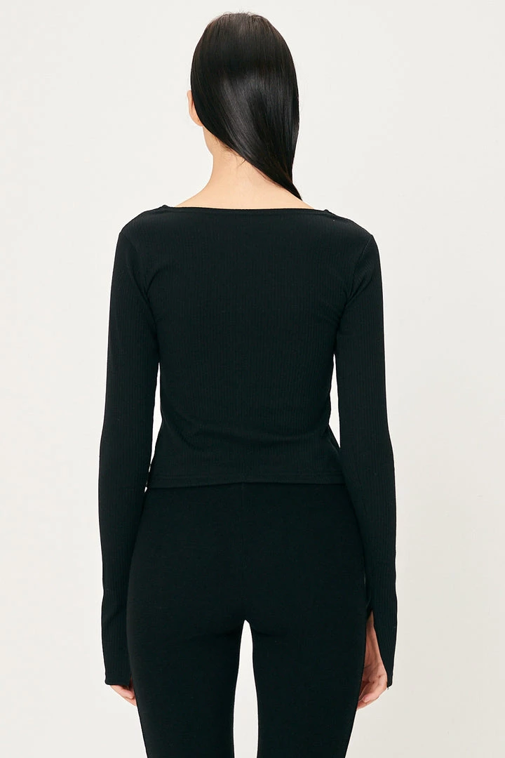 Storets WHAT'S NEW Remi Front Holes Ribbed Top