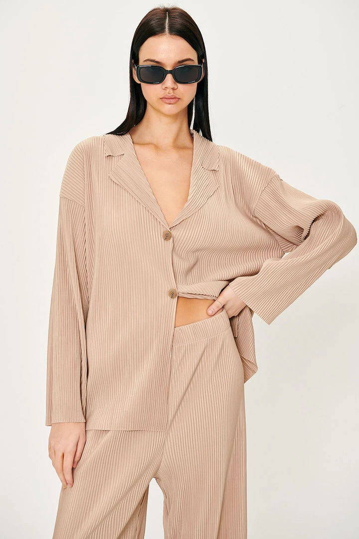 STORETS WHAT'S NEW Bella Plisse Shirt And Pants Set
