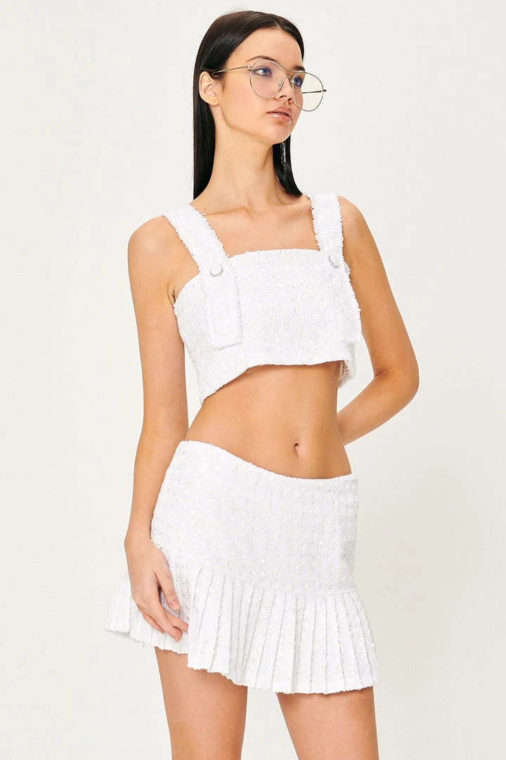 STORETS Emily Tweed Cropped Top WHAT'S NEW