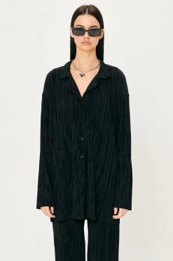 STORETS Maria Oversized Plisse Shirt