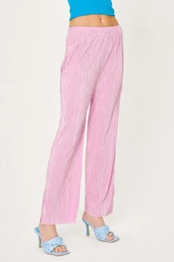 STORETS Zoe Plisse Side Slit Pants