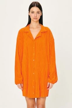 STORETS Sandra Plisse Shirt Dress WHAT'S NEW
