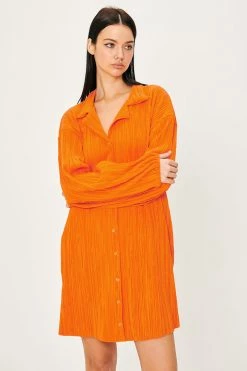 STORETS Sandra Plisse Shirt Dress WHAT'S NEW