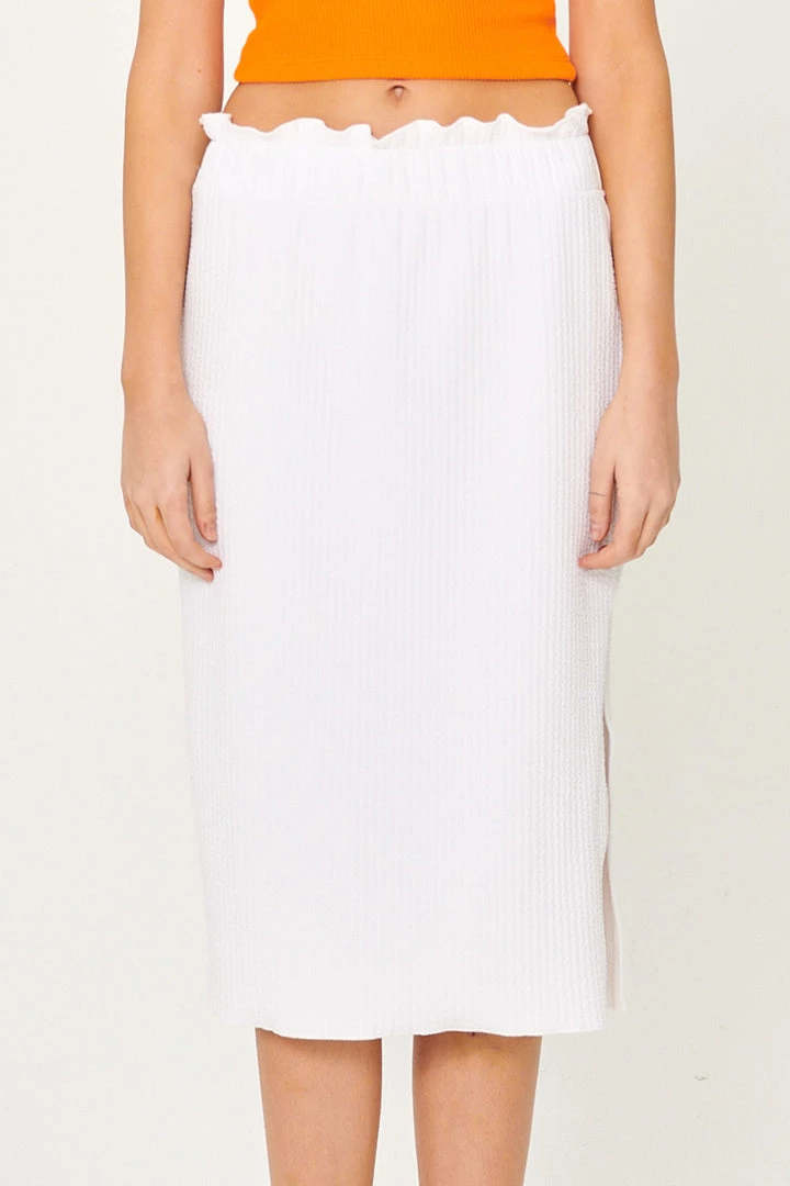 STORETS Gabriela Lettuce Hem Midi Skirt