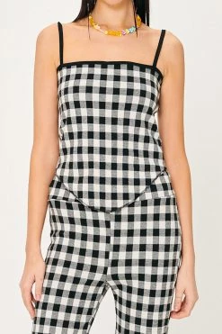 STORETS CLOTHING Kris Gingham Pointed Hem Top