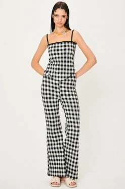 STORETS CLOTHING Kris Gingham Pointed Hem Top