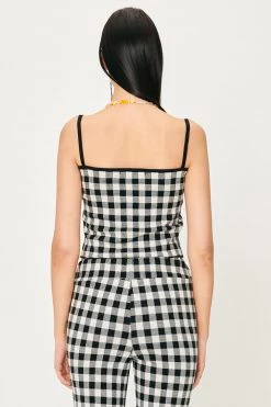 STORETS CLOTHING Kris Gingham Pointed Hem Top