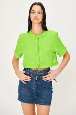 STORETS CLOTHING Laila Frayed Tweed Jacket