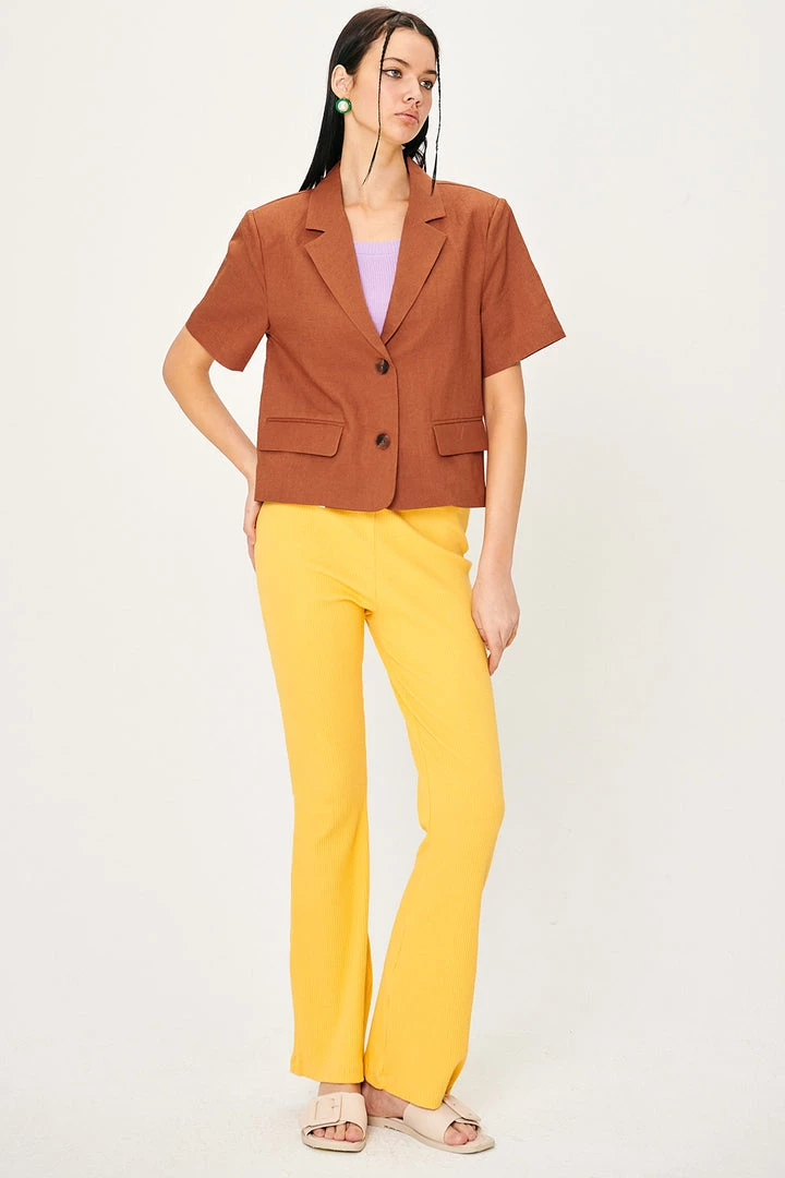 STORETS CLOTHING Rai Padded Shoulder Linen Jacket