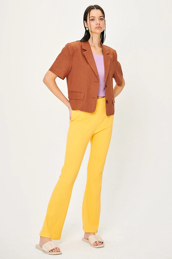 STORETS CLOTHING Rai Padded Shoulder Linen Jacket