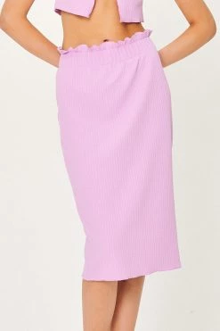 STORETS Gabriela Lettuce Hem Midi Skirt