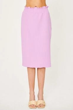 STORETS WHAT'S NEW Gabriela Lettuce Hem Midi Skirt