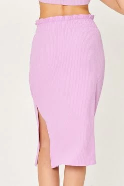 STORETS WHAT'S NEW Gabriela Lettuce Hem Midi Skirt